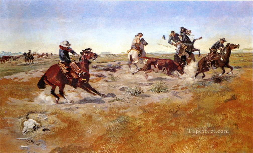 the judith basin roundup 1889 Charles Marion Russell American Indians Oil Paintings